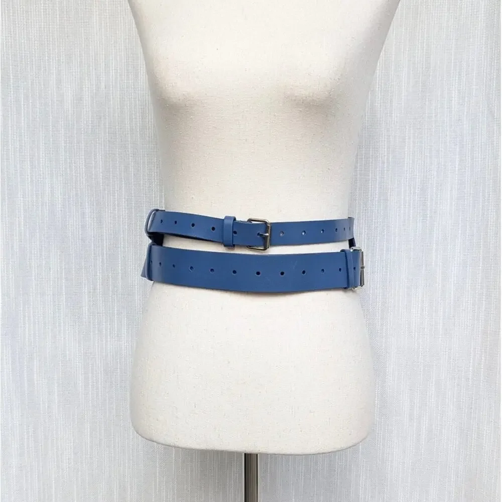 SRB Smart.Rich.B#tch Belt Womens Cobalt Statement Leather Double-wrap Design